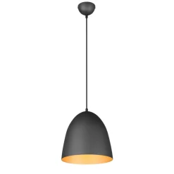 Pendellamper|Pendellamper ^ Reality Leuchten Tilda hængelampe, 1 lyskilde, sort/guld, Ø 25 cm