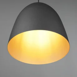 Pendellamper|Pendellamper ^ Reality Leuchten Tilda hængelampe, 1 lyskilde, sort/guld, Ø 25 cm