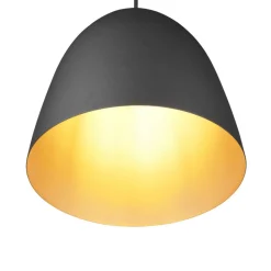 Pendellamper|Pendellamper ^ Reality Leuchten Tilda hængelampe, 1 lyskilde, sort/guld, Ø 25 cm