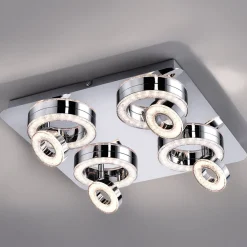 Loftlamper ^ JUST LIGHT. GmbH Tim kvadratisk LED-loftlampe, med 8 ringe