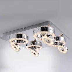 Loftlamper ^ JUST LIGHT. GmbH Tim kvadratisk LED-loftlampe, med 8 ringe