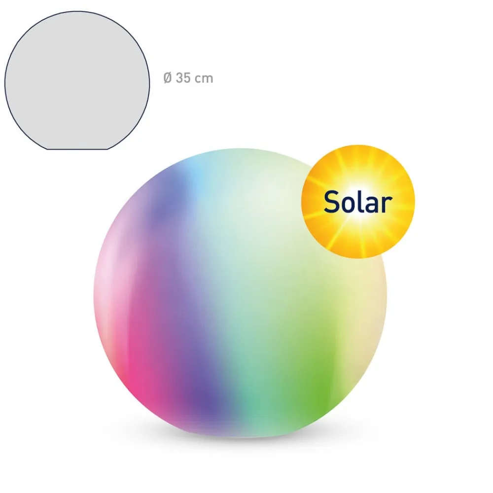 tint Solcellelamper|Udendørs Spot > Calluna Solar LED-kugle, CCT, RGB, Ø 35 cm
