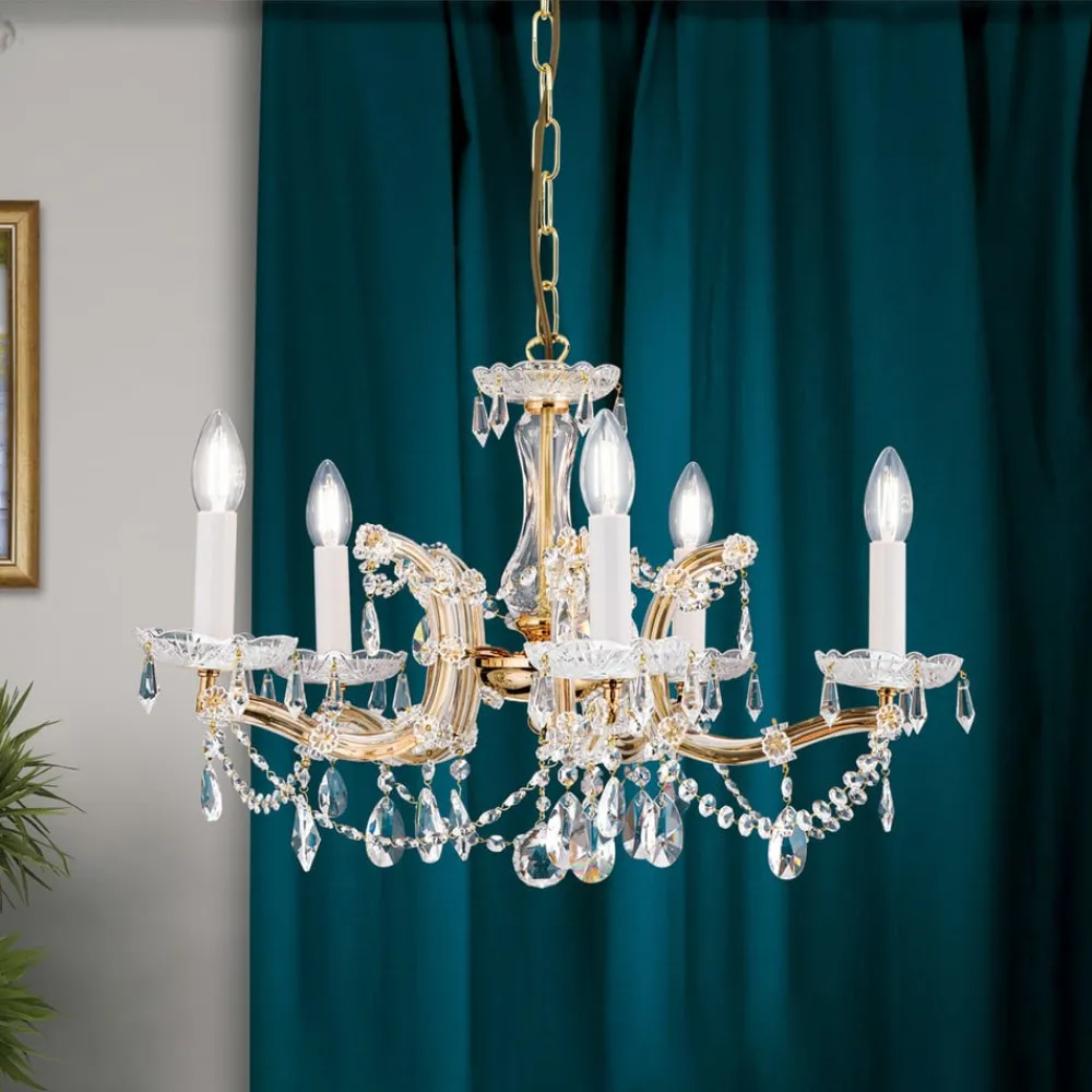 Lysekroner ^ ORION TJURA lysekrone med 5 lys 60 cm