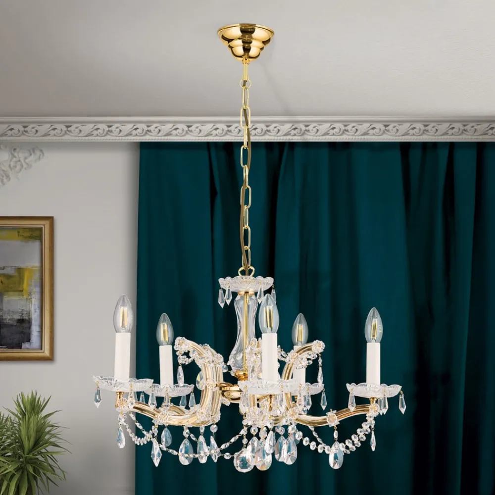 Lysekroner ^ ORION TJURA lysekrone med 5 lys 60 cm