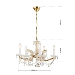 Lysekroner ^ ORION TJURA lysekrone med 5 lys 60 cm