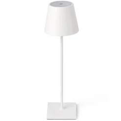FARO BARCELONA Dekorationsbelysning|Terrassebelysning > Toc LED-bordlampe med USB-oplader, IP54, hvid