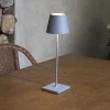 FARO BARCELONA Dekorationsbelysning|Terrassebelysning > Toc LED-bordlampe med USB-oplader, IP54, grå