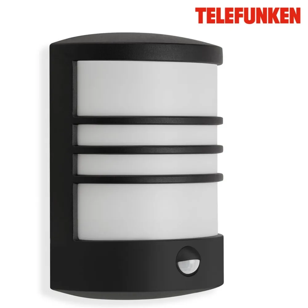 Telefunken Væglampe Med Sensor > Toledo udendørs LED-væglampe, sensor, sort 4.000 K