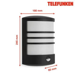Telefunken Væglampe Med Sensor > Toledo udendørs LED-væglampe, sensor, sort 4.000 K