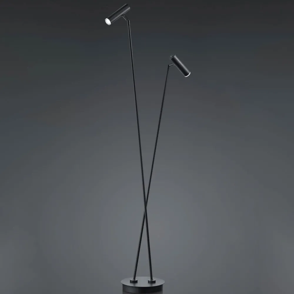 Arbejdsrum/Kontor|Gulvlamper ^ HELL Tom LED-gulvlampe, 2 lyskilder, sort