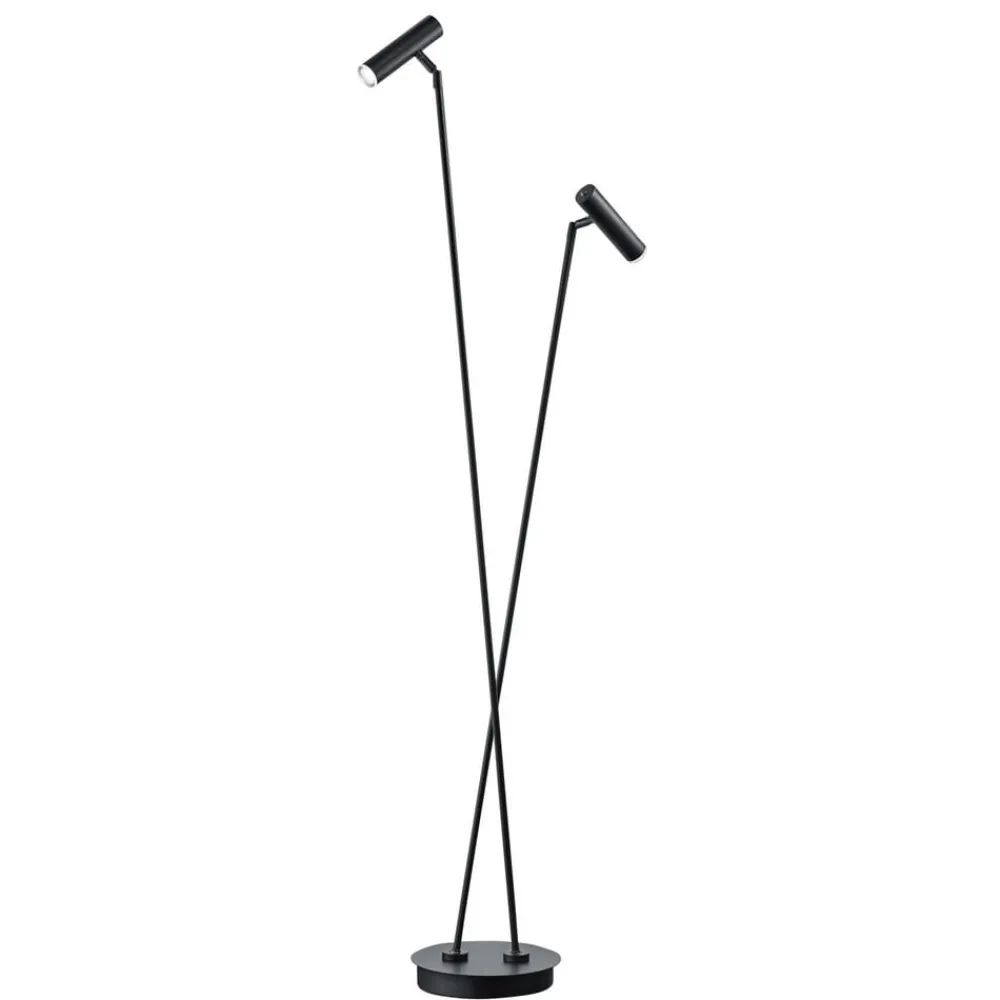 Arbejdsrum/Kontor|Gulvlamper ^ HELL Tom LED-gulvlampe, 2 lyskilder, sort