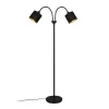 Reality Leuchten Gulvlamper|Gulvlamper > Tommy gulvlampe, sort/guld, højde 130 cm, 2-lys stof