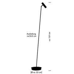 HELL Gulvlamper|Gulvlamper > Tom Pro LED-gulvlampe, sort, 1 lyskilde, CCT, dæmper