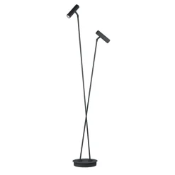 Gulvlamper ^ HELL Tom Pro LED-gulvlampe, sort, 2 lyskilder, CCT, dæmper