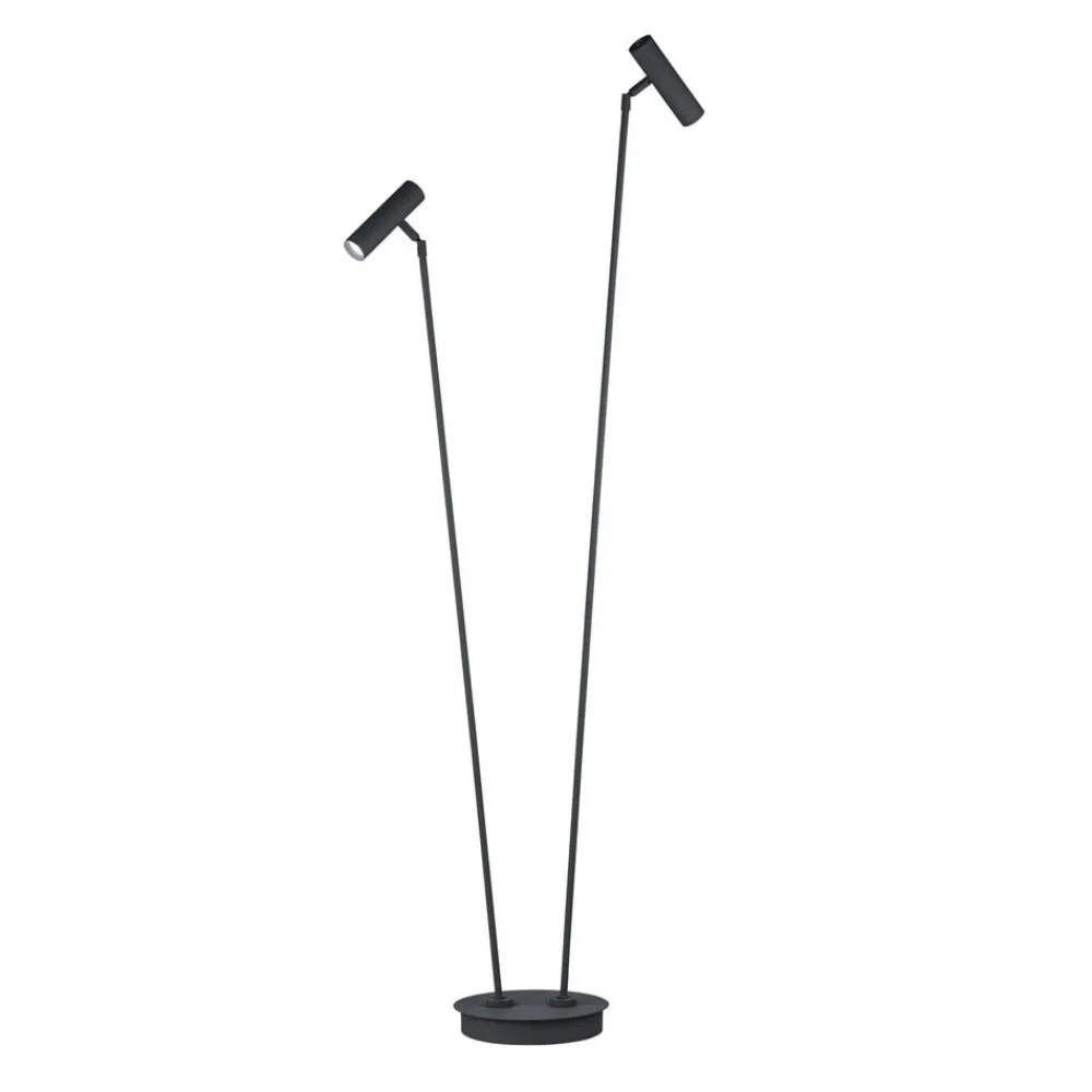 Gulvlamper ^ HELL Tom Pro LED-gulvlampe, sort, 2 lyskilder, CCT, dæmper