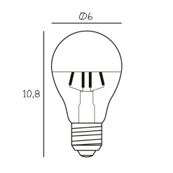Dæmpbar Led-Pære ^ DESIGN BY US Topforspejlet pære Arbitrary E27 sølv 3,5W 2700K dæmpbar