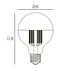 DESIGN BY US Dæmpbar Led-Pære > Topforspejlet pære Globe 80, guld, E27, 3,5 W, 2.700 K