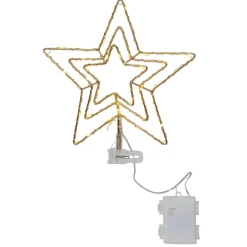 STAR TRADING Julepynt|Julelys Udendørs > Topsy LED-julestjerne, 3D-stjerne, batteridrift