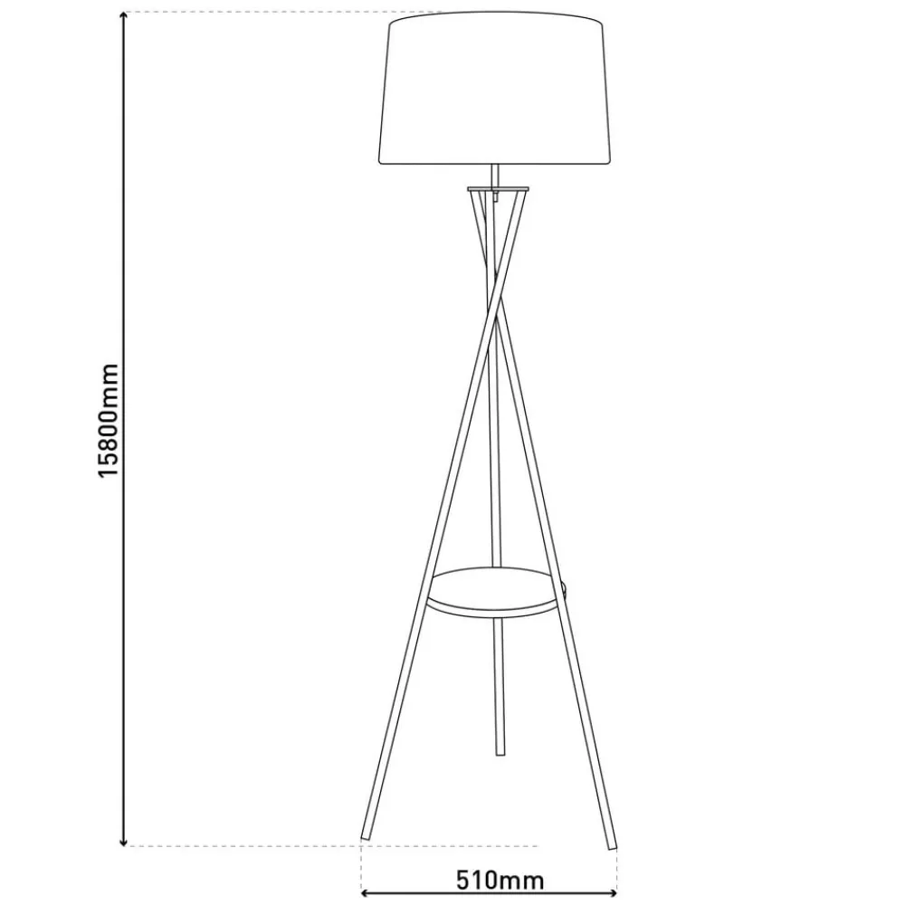 Gulvlamper|Gulvlamper ^ Näve Tora gulvlampe, sort/hvid, tekstil, højde 158 cm stativ