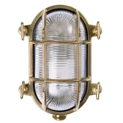 Moretti Luce Væglamper > Tortuga udendørs væglampe, oval 17 cm messing/klar
