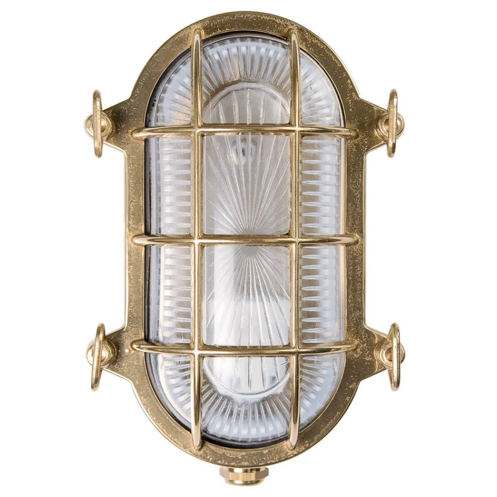 Moretti Luce Væglamper > Tortuga væglampe, oval, 22,5 cm natur messing/klar