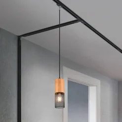 Trio Lighting Skinnesystem > Tosh skinnelampe til DUOline, sort, trædetalje, E27