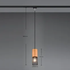 Trio Lighting Skinnesystem > Tosh skinnelampe til DUOline, sort, trædetalje, E27