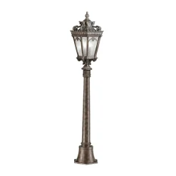 KICHLER Gadebelysning > Tournai vejlampe, højde 110 cm, aluminium, glas