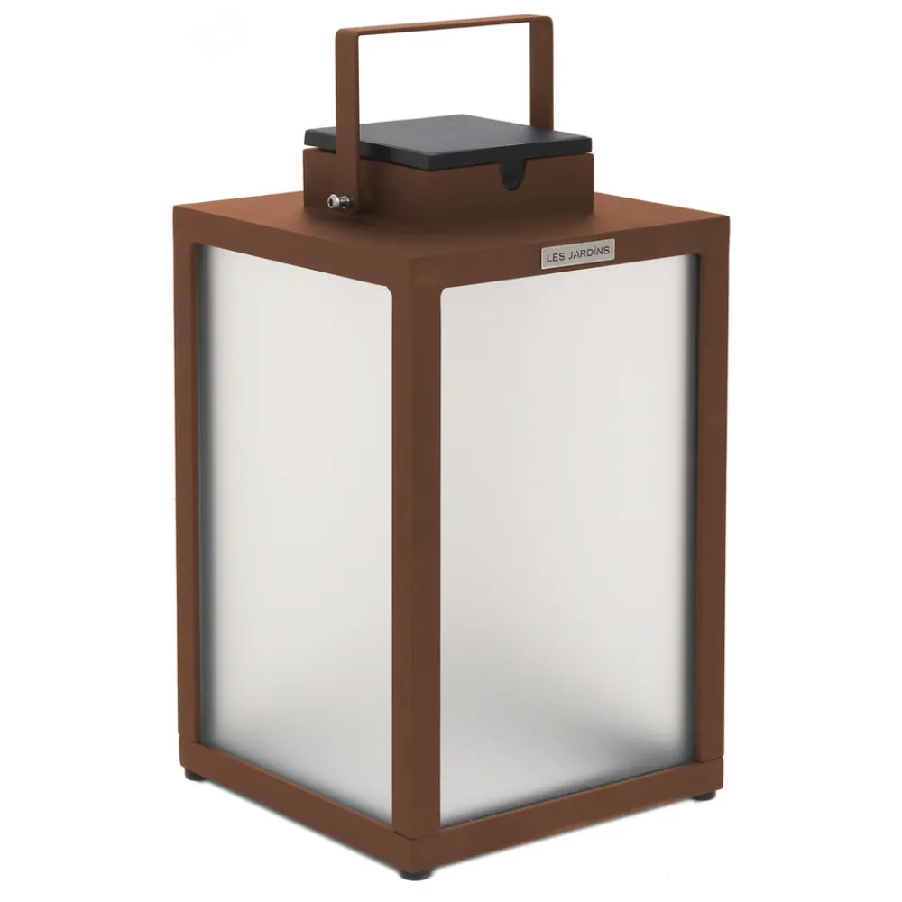 Les Jardins Solcellelamper > Tradition LED-solcellelanterne, corten, højde 40 cm