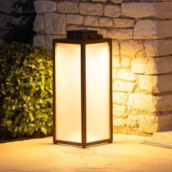 Solcellelamper ^ Les Jardins Tradition LED-solcellelanterne, corten, højde 65 cm