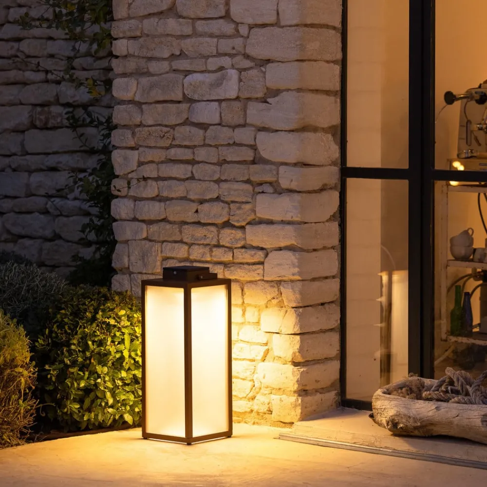 Solcellelamper ^ Les Jardins Tradition LED-solcellelanterne, corten, højde 65 cm