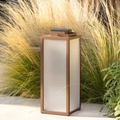 Solcellelamper ^ Les Jardins Tradition LED-solcellelanterne, corten, højde 65 cm
