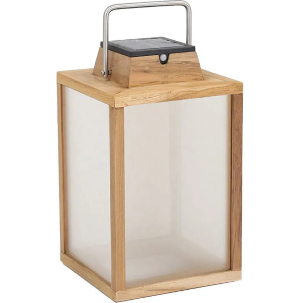 Les Jardins Solcellelamper > Tradition teak LED-solcellelanterne Højde 40 cm