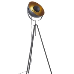 Globo Gulvlamper|Gulvlamper > Trebenet gulvlampe Lenn, sort-guld