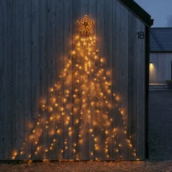 Julepynt|Lysnet, Lysforhæng ^ Konstsmide Christmas Triangel LED-lysgardin med stjerne