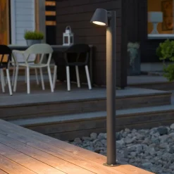Konstsmide Gadebelysning > Trieste vejlampe i aluminium, antracit