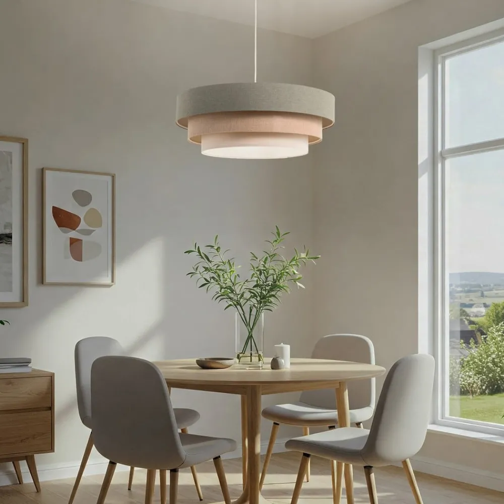 Maco Design Pendellamper > Triniti hængelampe, grøn/beige/creme, Ø 60 cm, tekstil