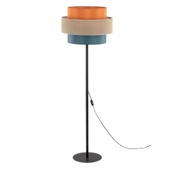 Gulvlamper|Gulvlamper ^ TK Lighting Trio gulvlampe, juteskærm, orange/naturbrun/petrol