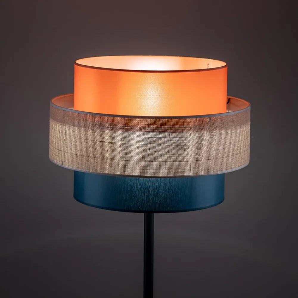 Gulvlamper|Gulvlamper ^ TK Lighting Trio gulvlampe, juteskærm, orange/naturbrun/petrol