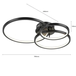 Loftlamper|Loftlamper ^ Trio Lighting Trio WiZ Aaron smart LED-loftlampe, antracit