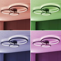 Loftlamper|Loftlamper ^ Trio Lighting Trio WiZ Aaron smart LED-loftlampe, antracit