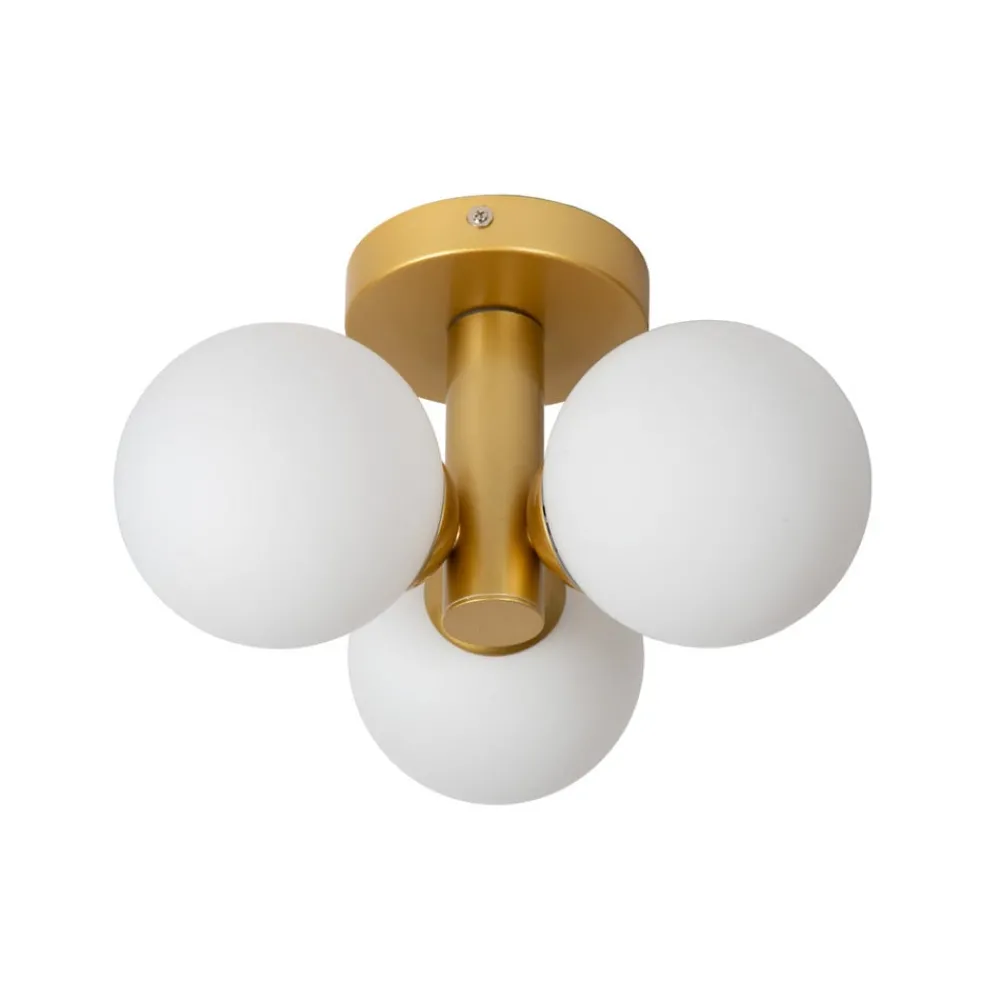 Loftlamper|Loftlamper ^ Lucide Trudy loftlampe til bad 3 lyskilder, mat guld/opal