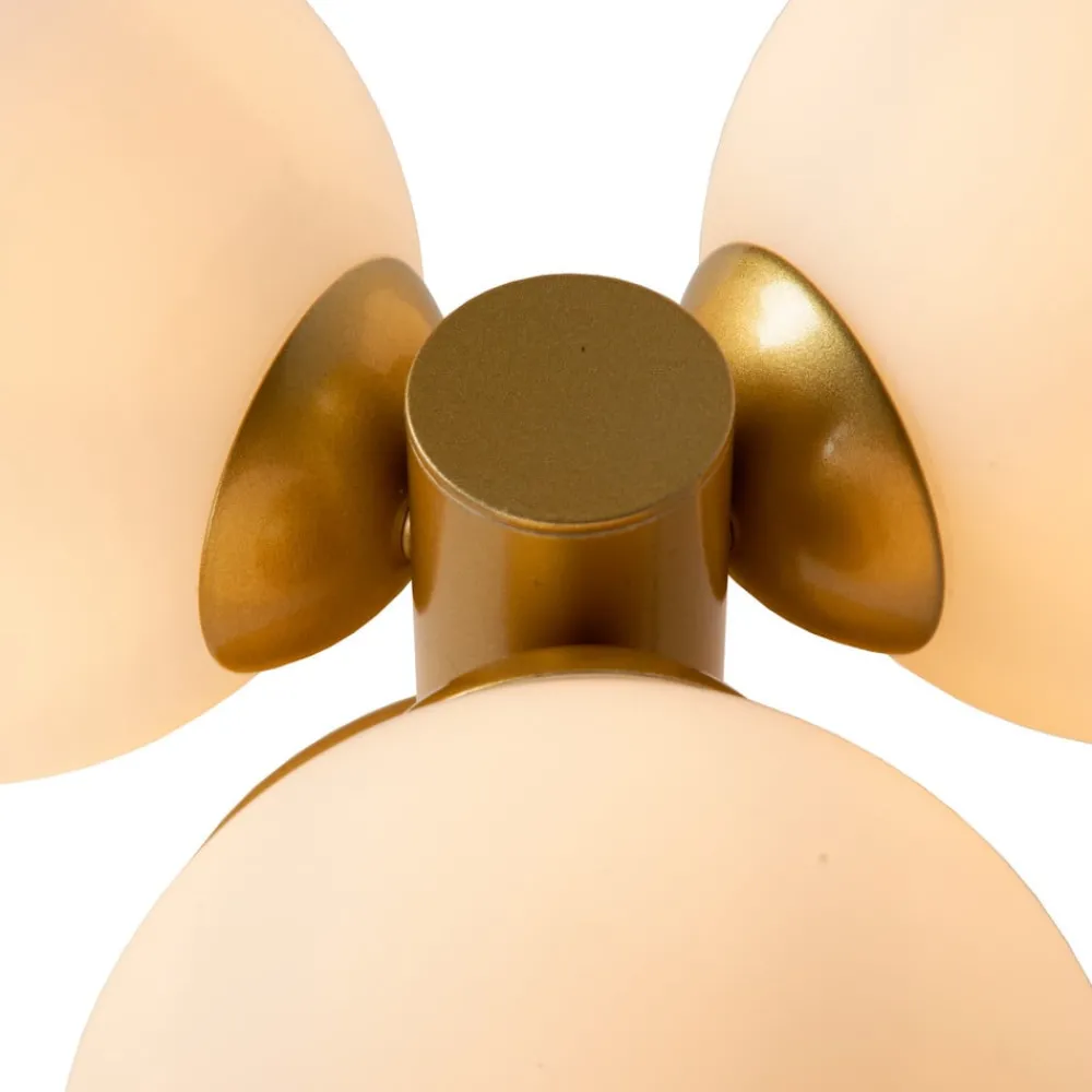 Loftlamper|Loftlamper ^ Lucide Trudy loftlampe til bad 3 lyskilder, mat guld/opal