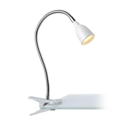 Markslöjd Arbejdsrum/Kontor|Bordlamper > Tulip LED-klemmelampe, hvid