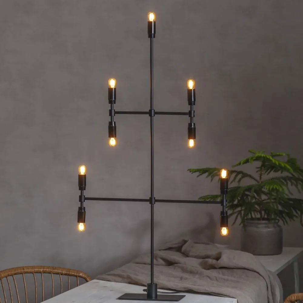 STAR TRADING Julepynt|Vinduesdekoration > Twice lysestage, sort, 9 lyskilder, 91 cm