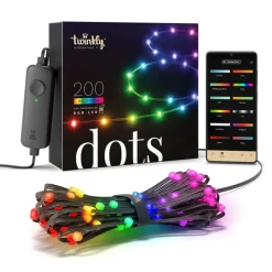 Julepynt|Julelys Udendørs ^ twinkly Dots LED-lyskæde RGB, sort, IP44, 10 m