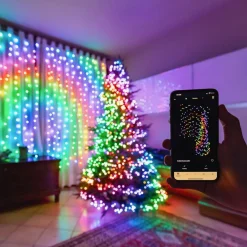Dekorationsbelysning|Julepynt ^ twinkly RGB lyskæder, sort, 250 lys 20m