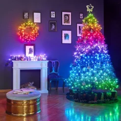 Dekorationsbelysning|Julepynt ^ twinkly RGB lyskæder, sort, 250 lys 20m