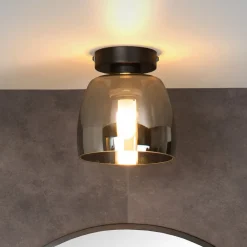 Lucide Loftlamper|Loftlamper > Tyler loftslampe til badeværelset, sort/røggrå