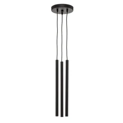 Pendellamper ^ SOLLUX LIGHTING Tynd pendel, sort, tre lys, rondel